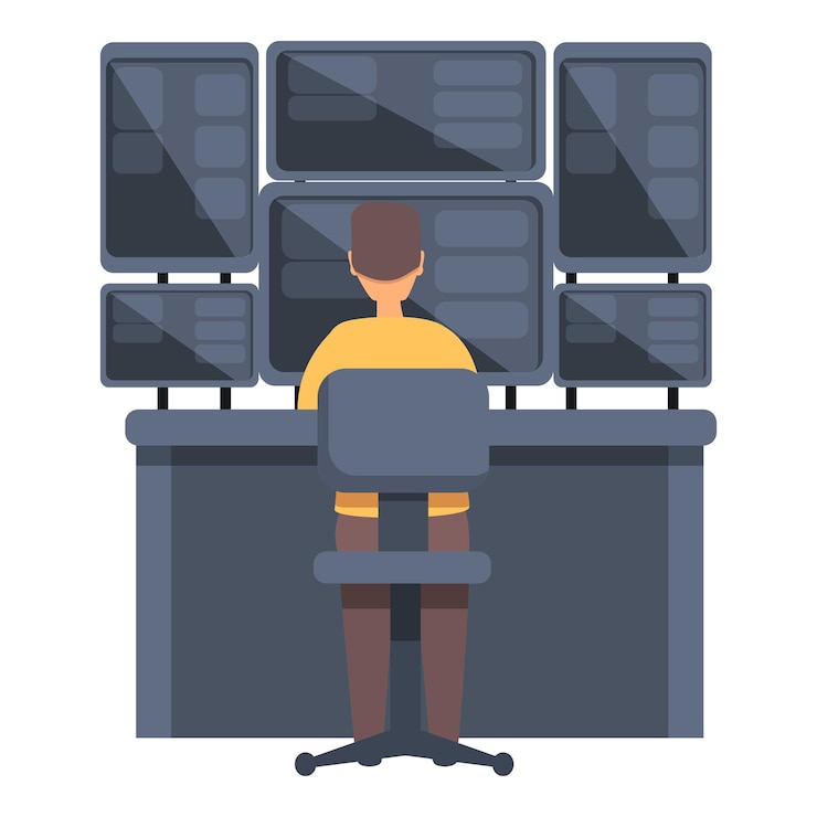 Vector icono de administrador del sistema doméstico vector de dibujos animados servidor informático red de ingenieros