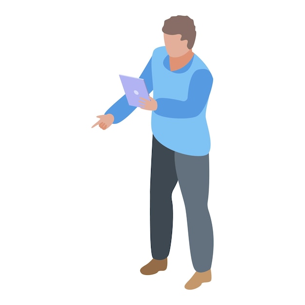 Icono de administrador de TI de la empresa Isométrico del icono de vector de administrador de TI de la empresa para diseño web aislado sobre fondo blanco