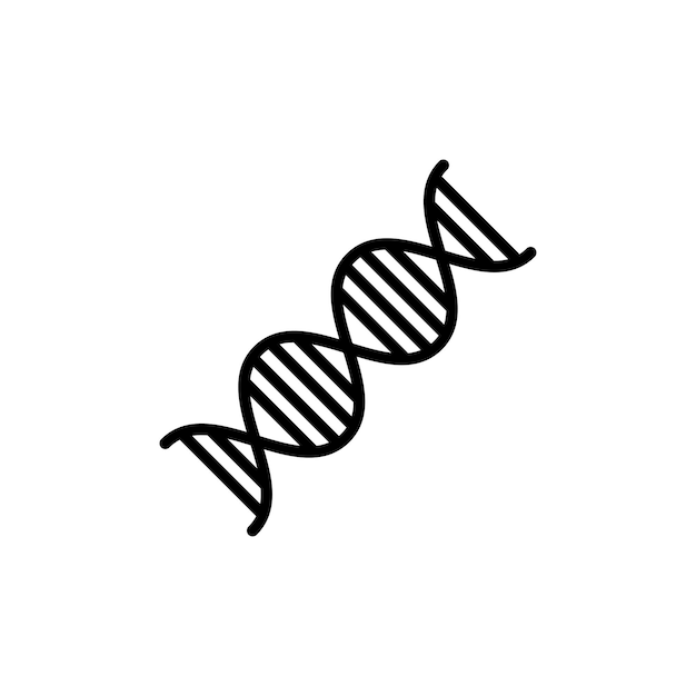 Icono de ADN aislado sobre fondo blanco.