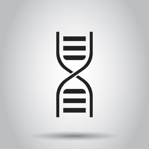 Ícono de ADN Ilustración vectorial en un fondo aislado Pictograma de moléculas de concepto de negocio de medicina