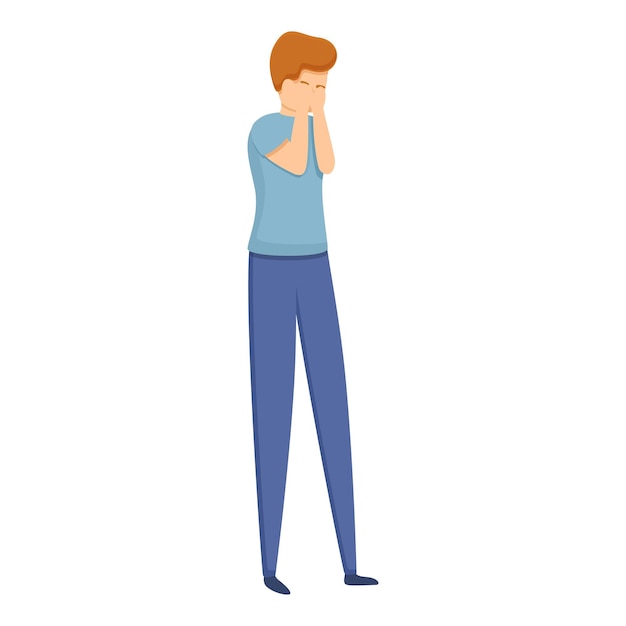 Icono de adolescente triste Icono vectorial de adolescente triste para el diseño web aislado en fondo blanco