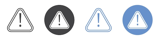 Icono de advertencia Arte plano en blanco y negro aislado