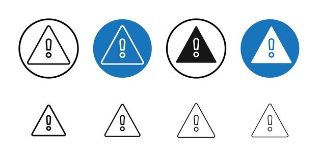 Icono de advertencia Colección de arte de líneas delgadas