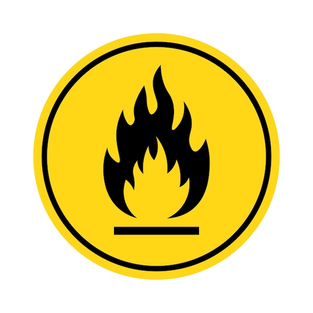 icono de advertencia de incendio signo inflamable peligro químico peligro de incendio símbolo de líquido inflamable