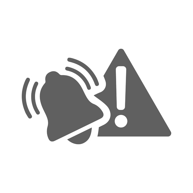 Icono de advertencia de notificación de alerta Diseño vectorial gris