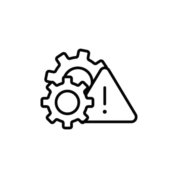 Icono de advertencia técnica del sistema para alertas de TI y notificaciones de seguridad