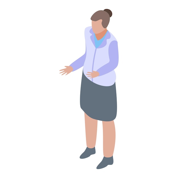 Icono de agente inmobiliario de mujer de oficina Isométrico de icono de vector de agente inmobiliario de mujer de oficina para diseño web aislado sobre fondo blanco