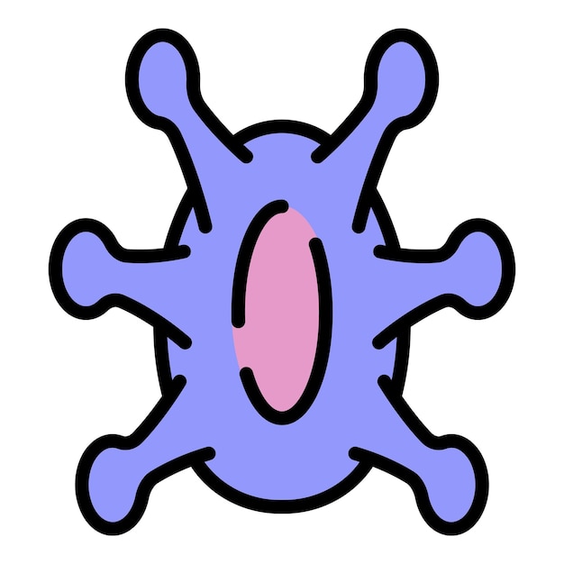Icono de agente viral Contorno agente viral vector icono color plano aislado