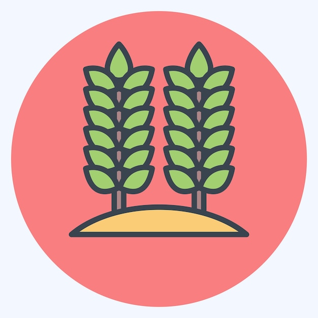 Icono Agricultura relacionada con el símbolo del medio ambiente Color Mate Estilo diseño simple editable