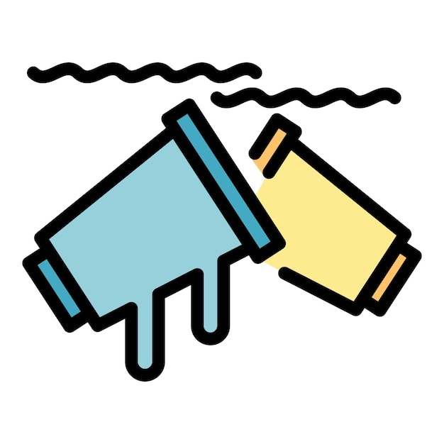 Icono de agua de bioplástico Contorno de agua de bioplastico Icono vectorial de agua de color plano aislado