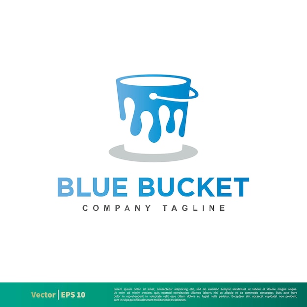 Icono de agua y cubo Vector Logo Plantilla Ilustración Diseño Vector EPS 10