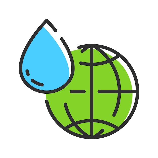 Vector icono de agua guardar concepto de agua ilustración vectorial