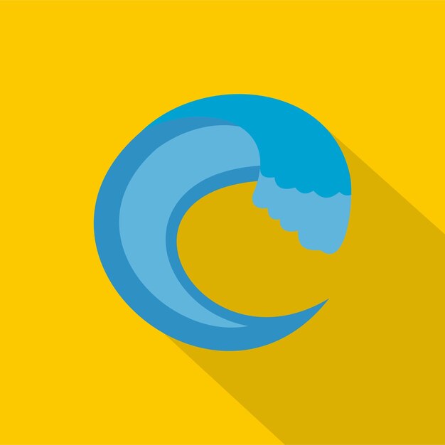 Icono de agua de onda Ilustración plana del ícono vectorial de agua de ola para la web