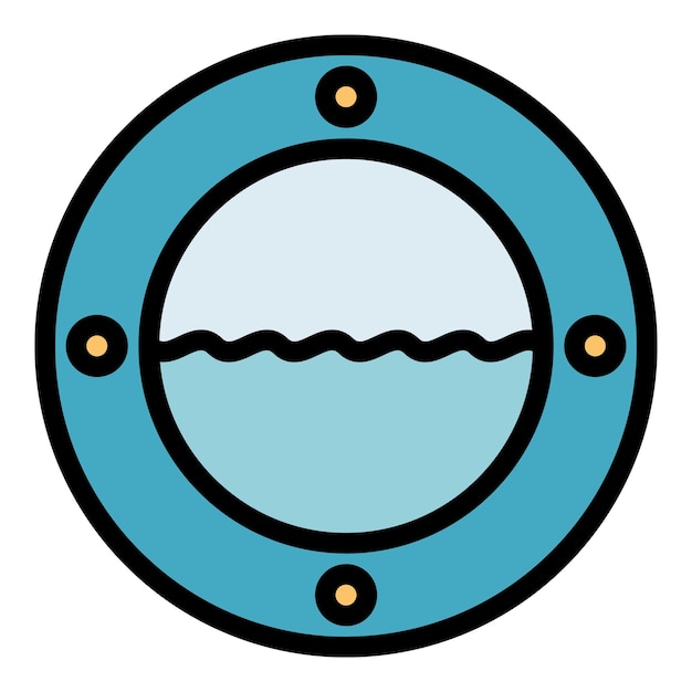 Icono de agua de piscina Contorno piscina agua vector icono color plano aislado