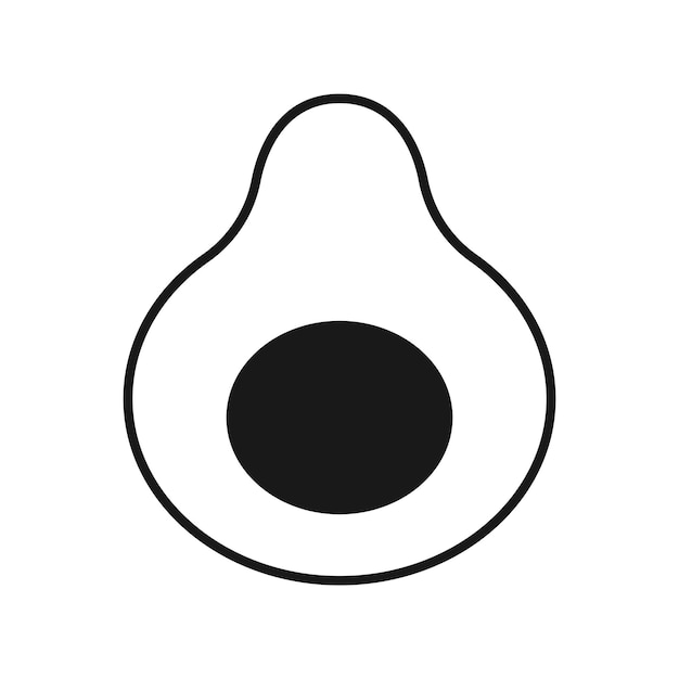 Icono de aguacate contorno vector signo icono aislado sobre fondo blanco