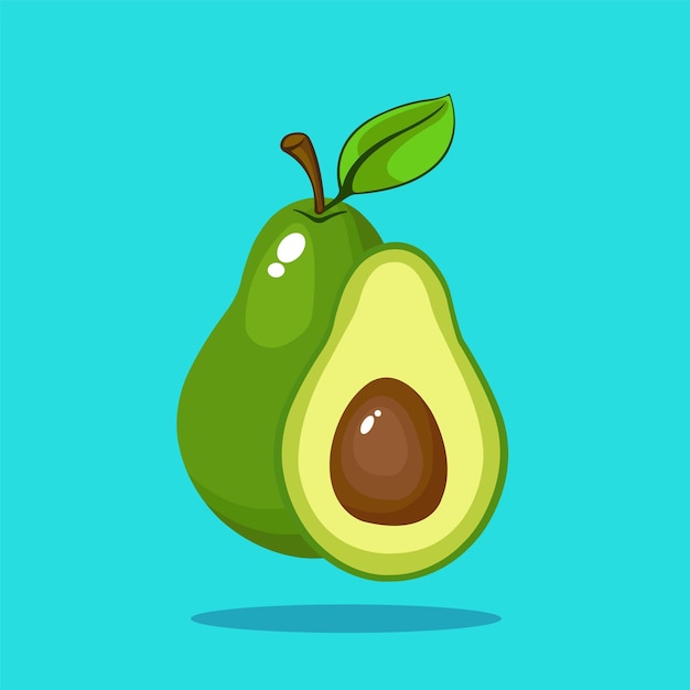 Icono de aguacate fresco de jardín vector de aguacato frutas frescas plantilla de símbolo de estilo de vida saludable para gráfico