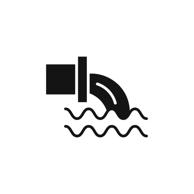 Icono de aguas residuales aislado sobre fondo blanco