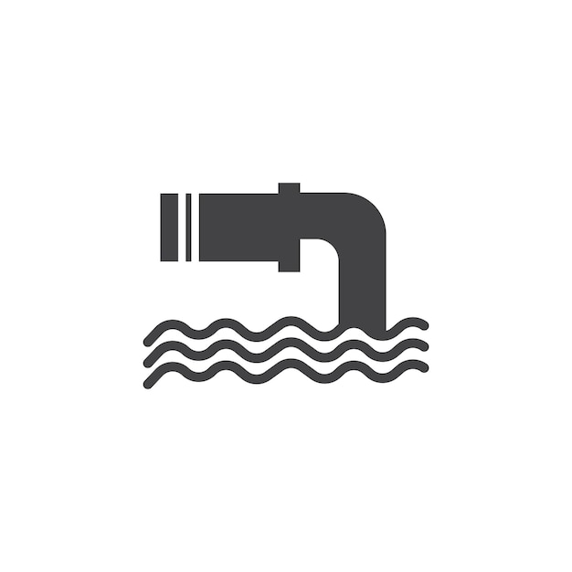 Ícono de aguas residuales Símbolo plano de línea delgada simple
