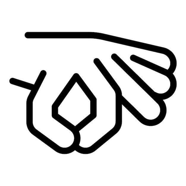 Icono de agujero de gesto de mano Contorno Icono de vector de agujero de gesto de mano para diseño web aislado sobre fondo blanco