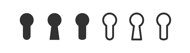 Vector el icono del agujero de la llave el signo de la cerradura el símbolo del candado la protección de la puerta la llave ilustración vectorial