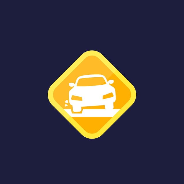 icono de agujero con un signo vectorial de coche