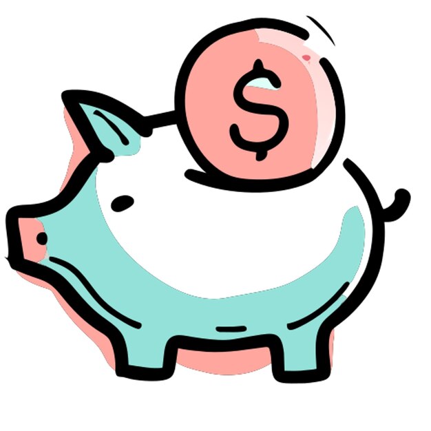 El icono de ahorro de dinero del cerdo se llena de desplazamiento.