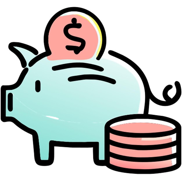 El icono de ahorro de dinero del cerdo se llena de desplazamiento.