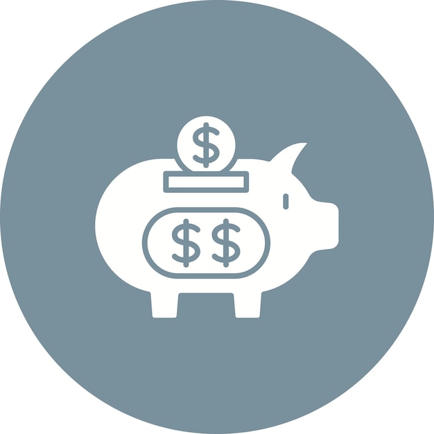 El icono de ahorro de dinero