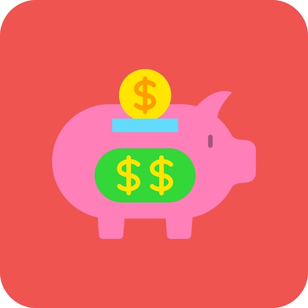 El icono de ahorro de dinero