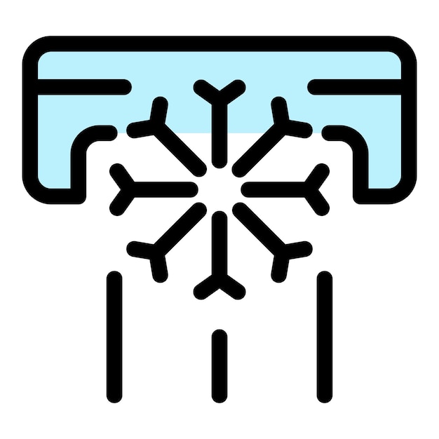 Vector el icono de aire acondicionado y copo de nieve el icono del condutor de aire y el icono vectorial del copo de neve el color es plano y aislado