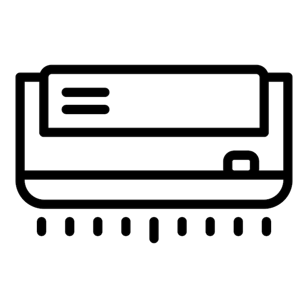Icono de aire acondicionado doméstico Contorno de icono de vector de aire acondicionado doméstico para diseño web aislado sobre fondo blanco