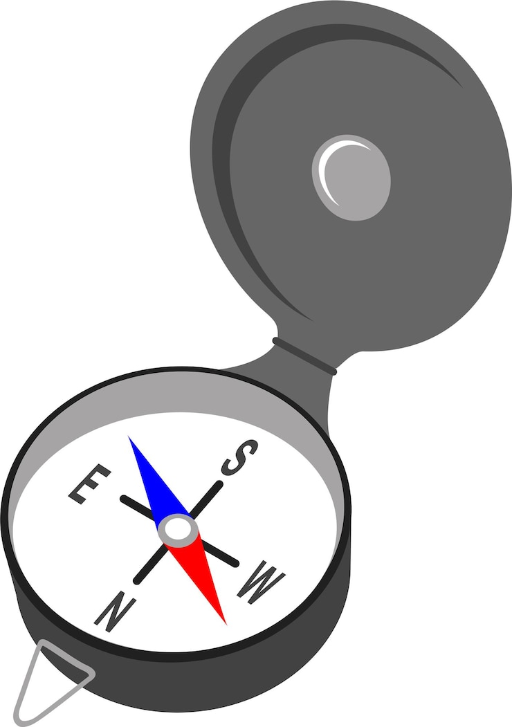 Vector icono aislado de brújula de bolsillo abierto en ilustración vectorial de estilo plano