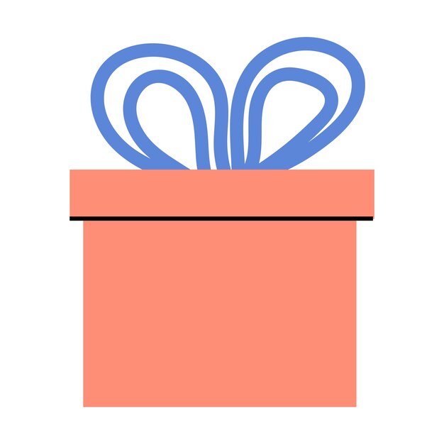 Icono aislado de caja rosa con ilustración vectorial de arco amarillo adecuado para banner de celebración
