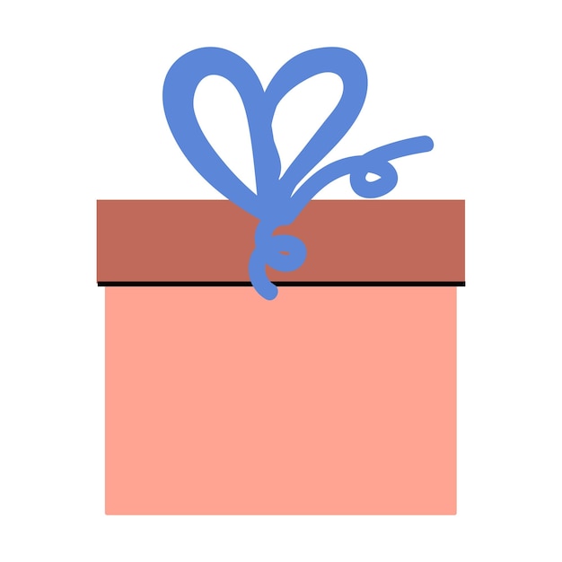 Icono aislado de caja rosa con ilustración vectorial de arco azul adecuado para el aniversario de la bandera de celebración