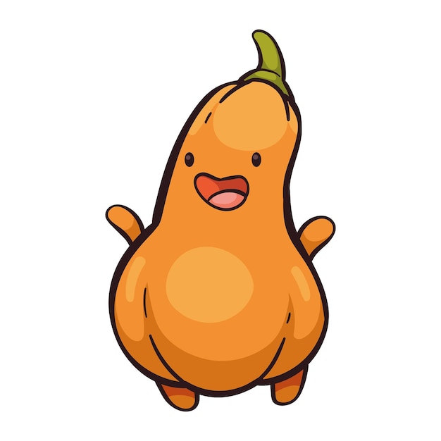 el icono aislado de la calabaza de otoño kawaii
