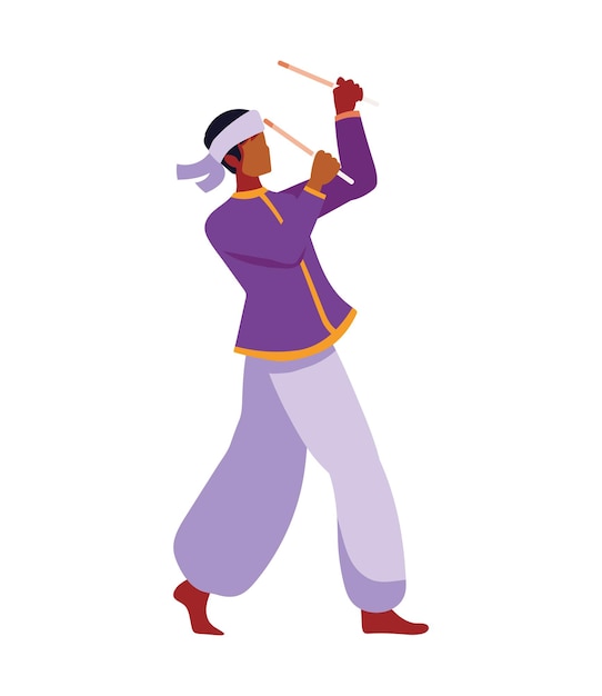 Icono aislado del chico bailarín navratri