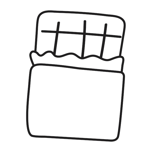 Ícono aislado de chocolate Ilustración vectorial de contorno sobre fondo blanco