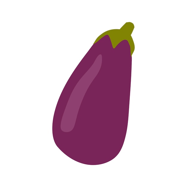 Icono aislado de color dibujado a mano de berenjena Ilustración vectorial escalable en diseño de estilo plano de moda