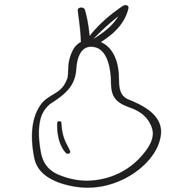 Icono aislado de contorno de fruta de pera Ilustración vectorial sobre fondo blanco
