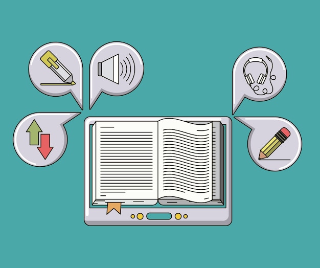 icono aislado de e-learning equipment