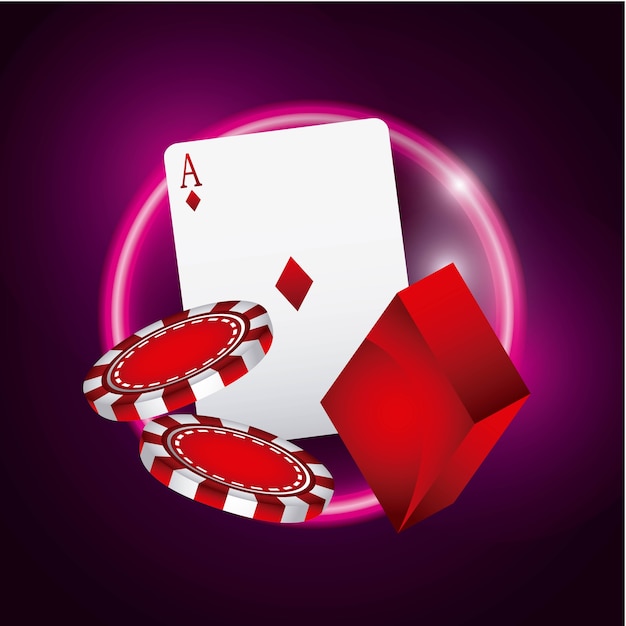 Vector icono aislado de elementos de juegos de casino