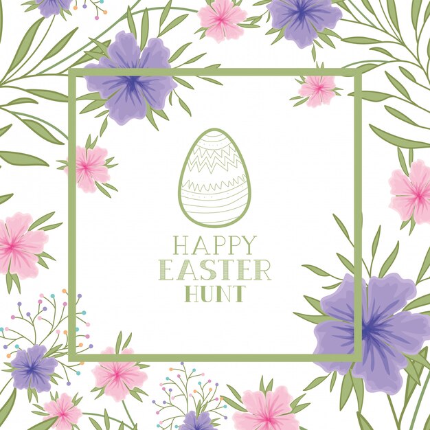 Icono aislado de la etiqueta de la caza del huevo de Pascua