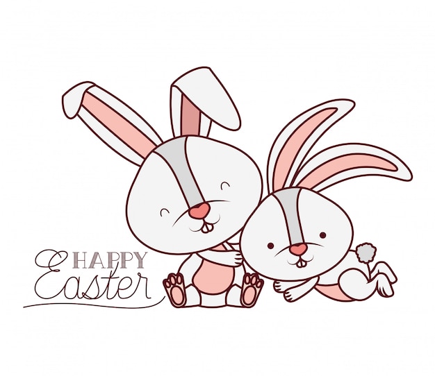 Icono aislado etiqueta feliz de pascua