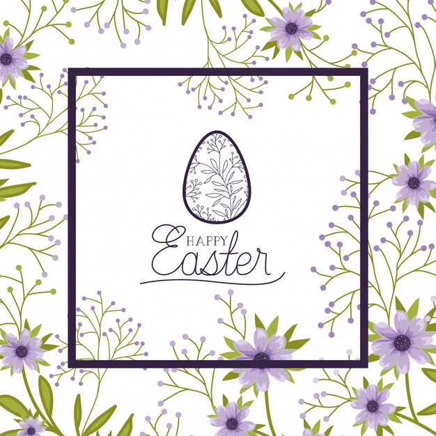 Icono aislado etiqueta feliz de pascua