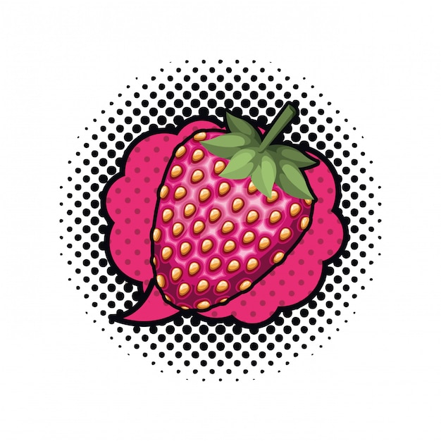 Icono aislado de fruta de fresa
