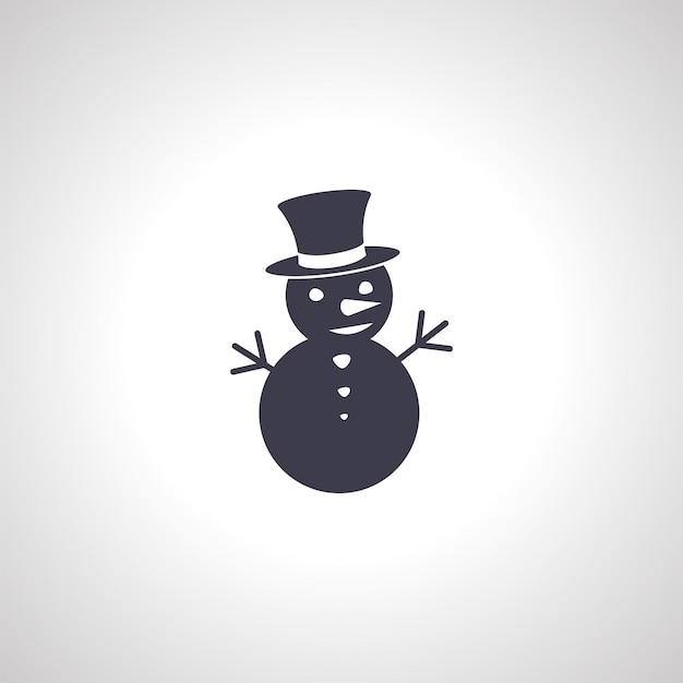 icono aislado de muñeco de nieve sobre fondo blanco
