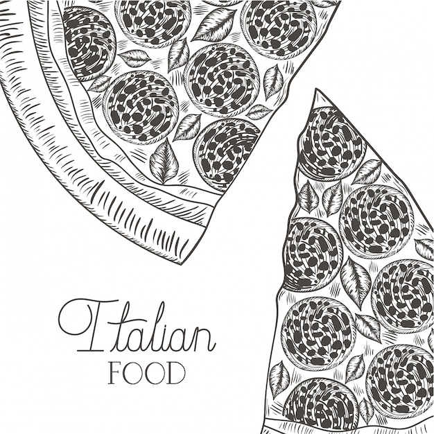 Icono aislado pizza italiana deliciosa