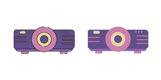 Icono aislado del proyector de video para el hogar Icono vectorial del contorno del projector de video