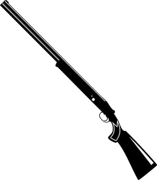 Icono aislado del rifle de caza en la ilustración vectorial de estilo plano