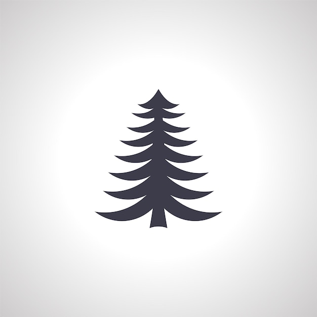 Vector icono aislado de silueta de árbol de navidad sobre fondo blanco